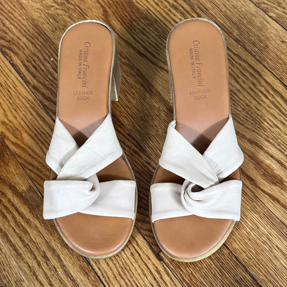 Cristina Francini Leather Knot Sandals